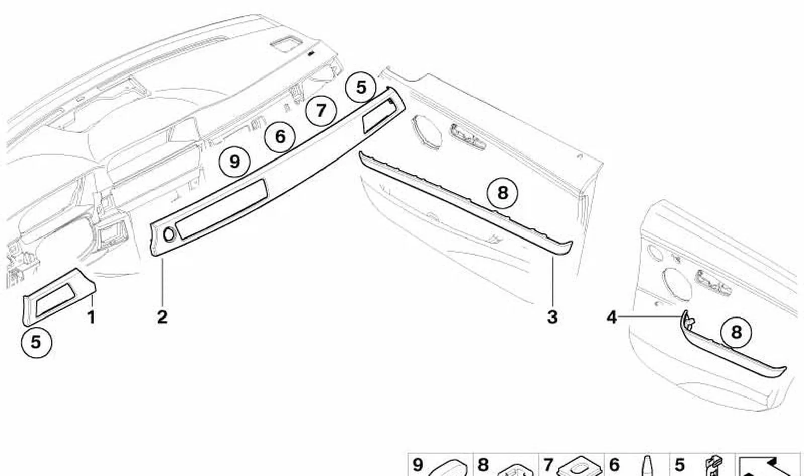 Embellecedor puerta delantera izquierda OEM 51416970555 para BMW Serie 3 E90, E91. Original BMW. - Image 2