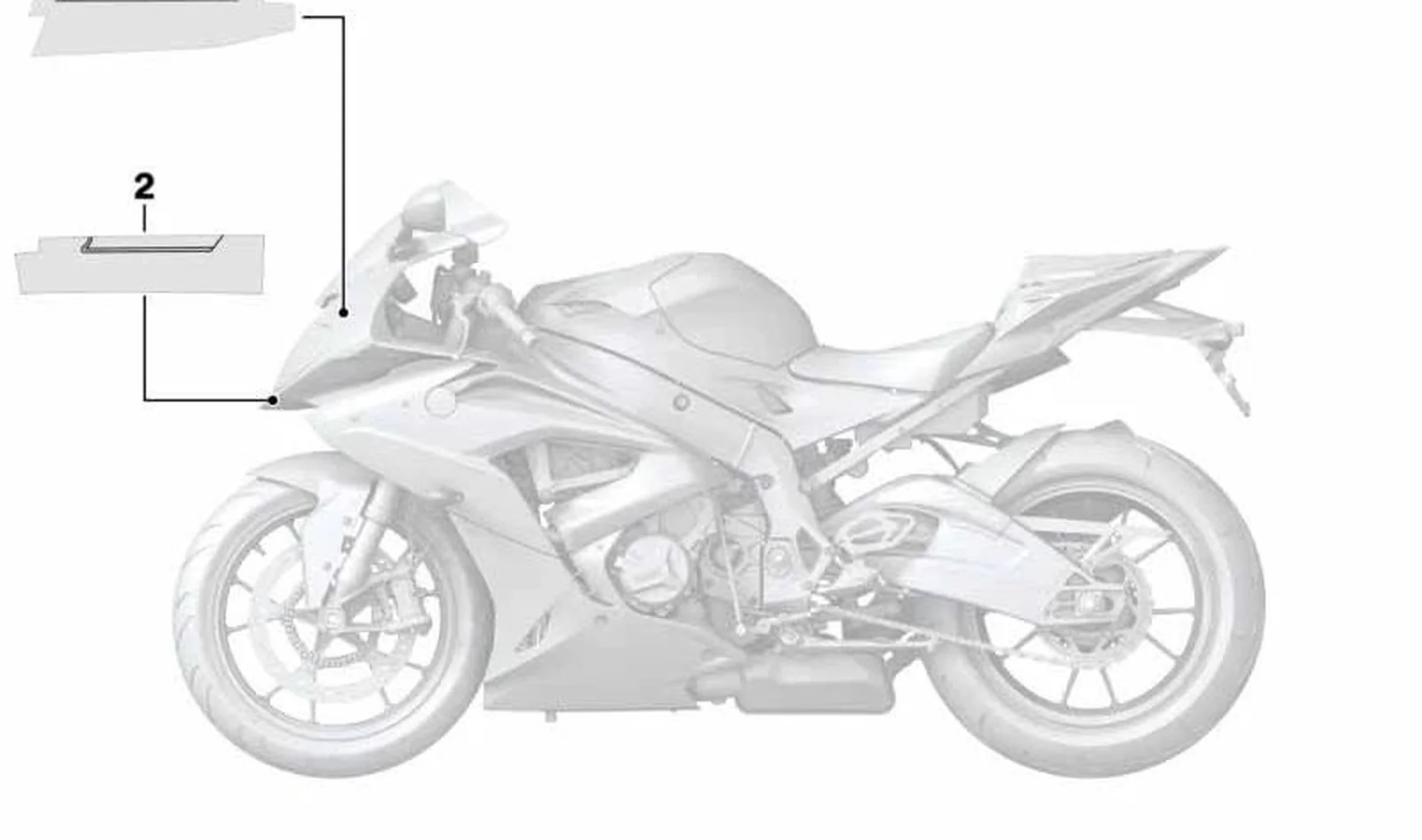 Embellecedor superior izquierdo OEM 51148526959 para BMW Motorrad S 1000 RR (K46). Original BMW Motorrad.