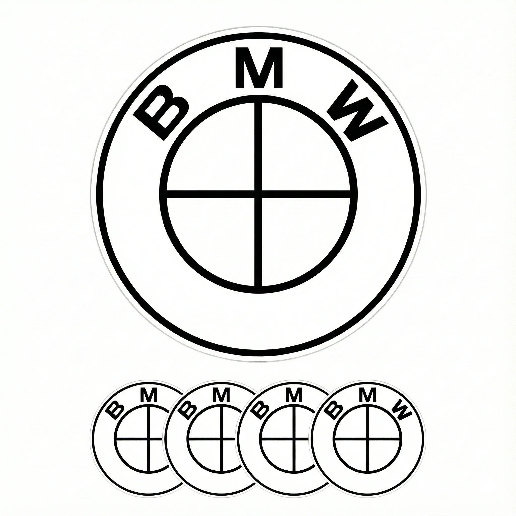 Emblema BMW blanco (insignia): logo para capó, maletero, volante y tapabujes - Image 2