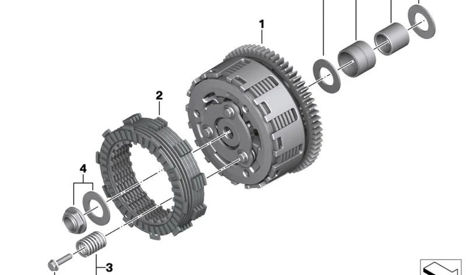 Embrague OEM 21211686969 para motos BMW G 310 GS, G 310 R. Original BMW Motorrad.