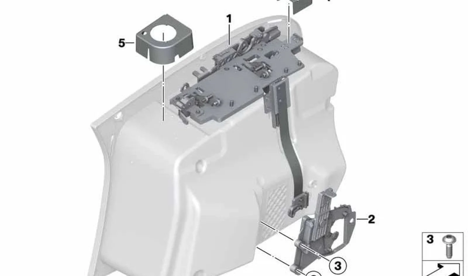 Enclavamiento inferior derecho de maleta OEM 46547700936 para motos BMW K 1200 GT, K 1300 GT, R 1200 RT, R 900 RT, R 1200 R, R 1200 ST. Original BMW Motorrad.
