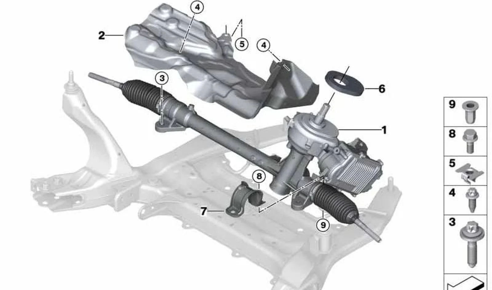 Engranaje eléctrico de dirección OEM 32105A39019 para MINI F56, F55, F57, F56 BEV, F57 BEV... y más. Original MINI.