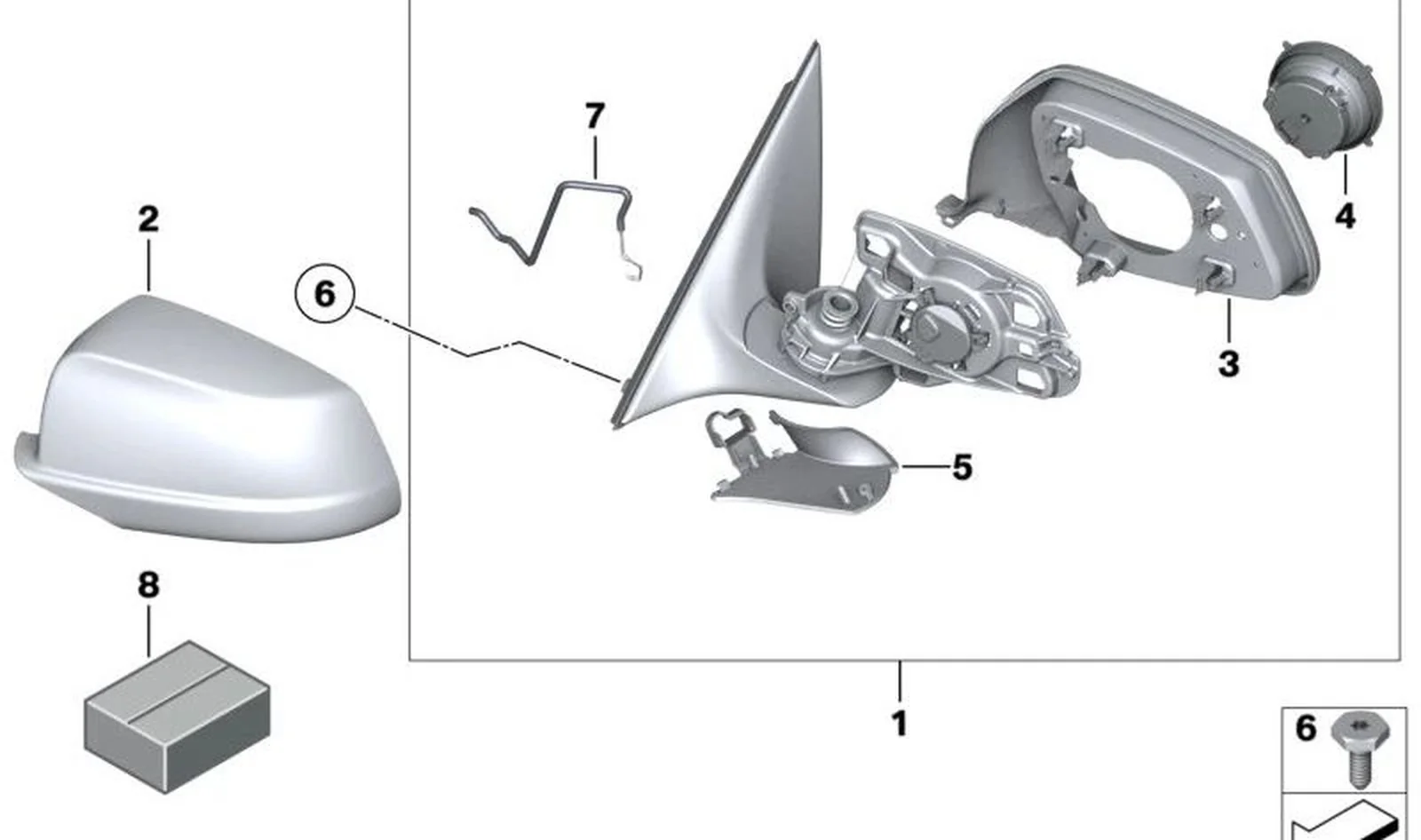 Espejo exterior derecho sin vidrio calentable OEM 51167268236 para BMW Serie 5 F10, F11. Original BMW. - Image 6