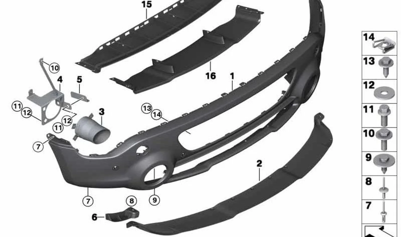 Espoiler central OEM 51129810698 para MINI Paceman R61 Cooper S (03/2012 - 09/2016). Original MINI.