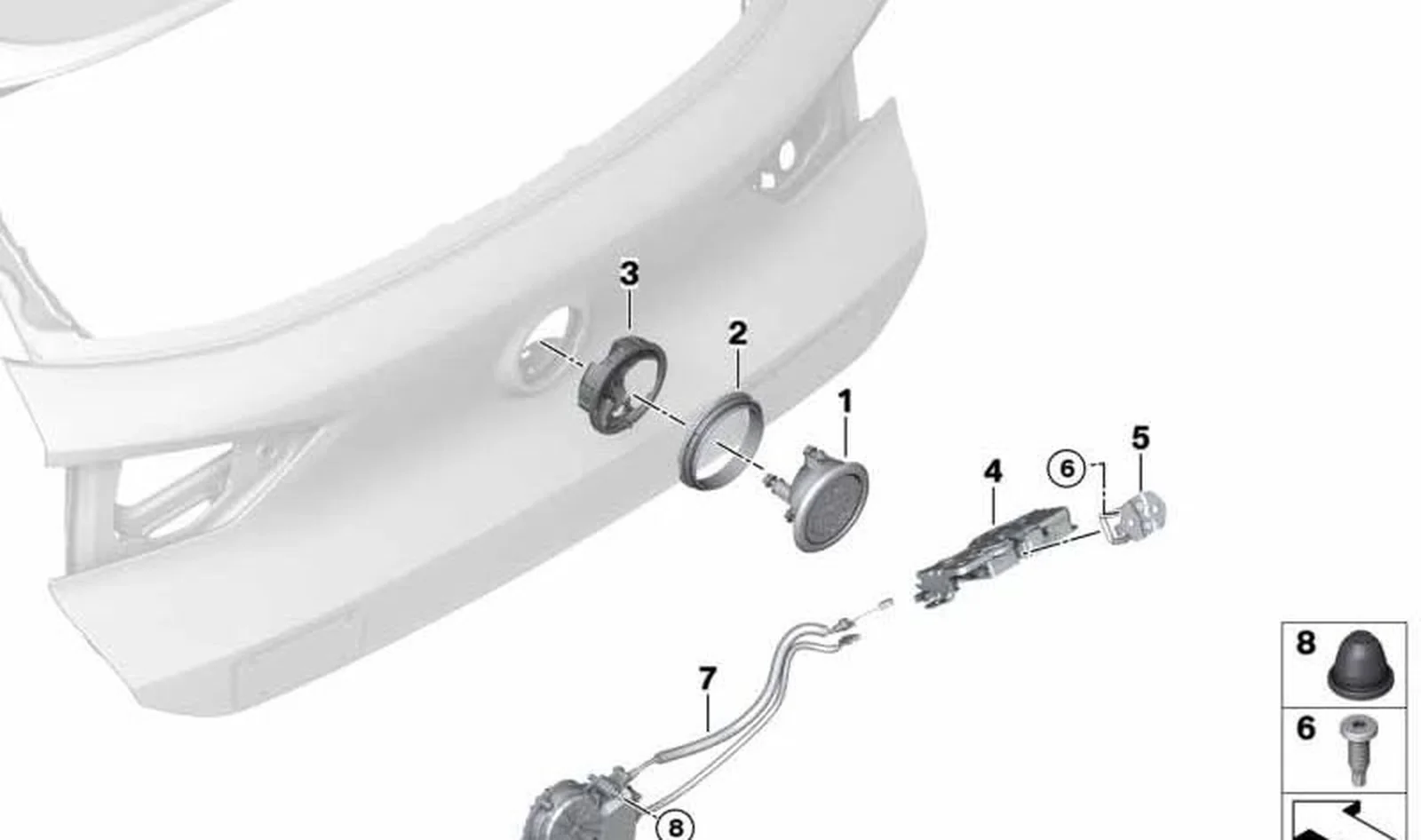 Estribo de cierre OEM 51247473763 para MINI Countryman F60, F60 LCI, BMW X2 F39. Original BMW y MINI.