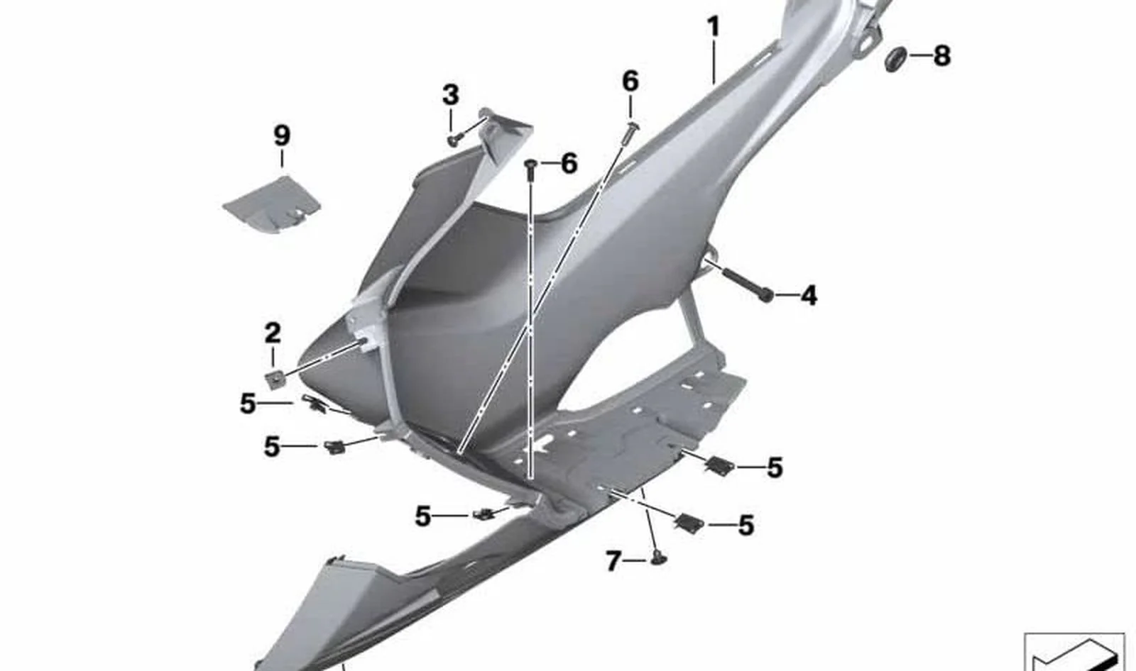 Estribo derecho OEM 46637724896 para motos BMW C 600 Sport, C 650 Sport. Original BMW Motorrad.