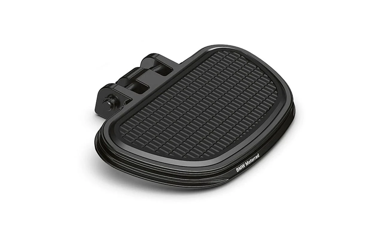Estribo reposapiés del pasajero delantero negro mate/negro brillo OEM 77259444475 para motos BMW Heritage… y más. Original BMW Motorrad.