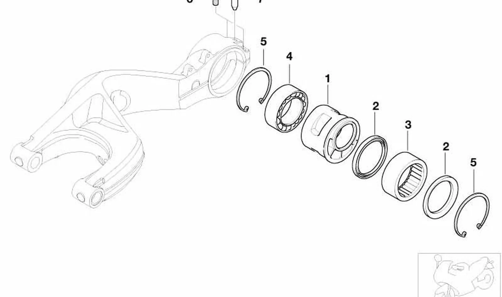 Excentrica trasera OEM 33177658566 para motos BMW F 650 CS (K14). Original BMW Motorrad.