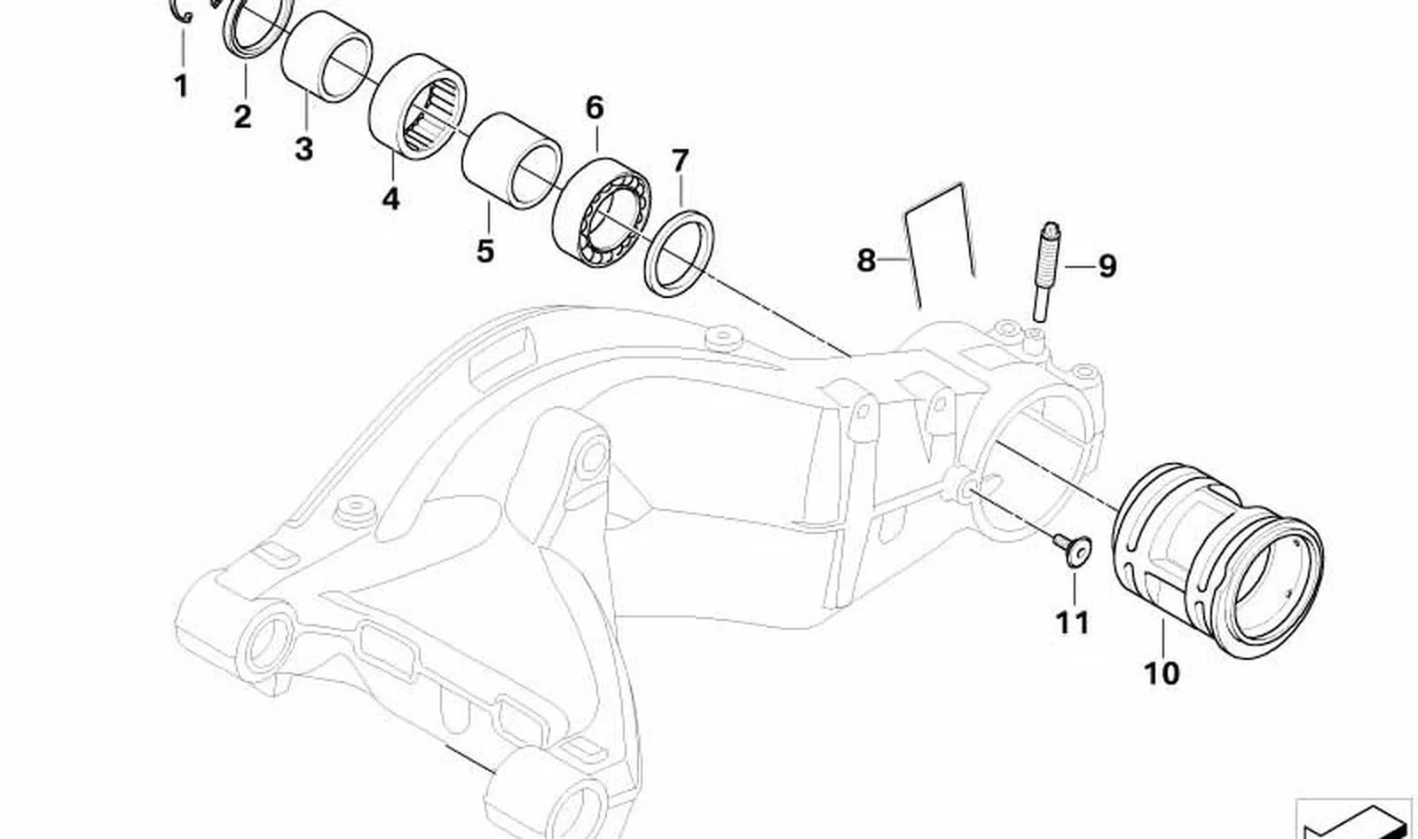 Exéntrica trasera OEM 33358526135 para motos BMW F800GT, F800ST, F800S. Original BMW Motorrad.