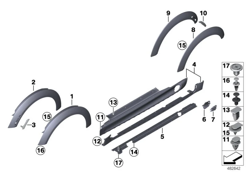 Extensión de panel lateral trasero derecho OEM 51777157106 para MINI R56, R56 LCI, R57, R57 LCI, R58, R59... y más. Original MINI. - Image 8