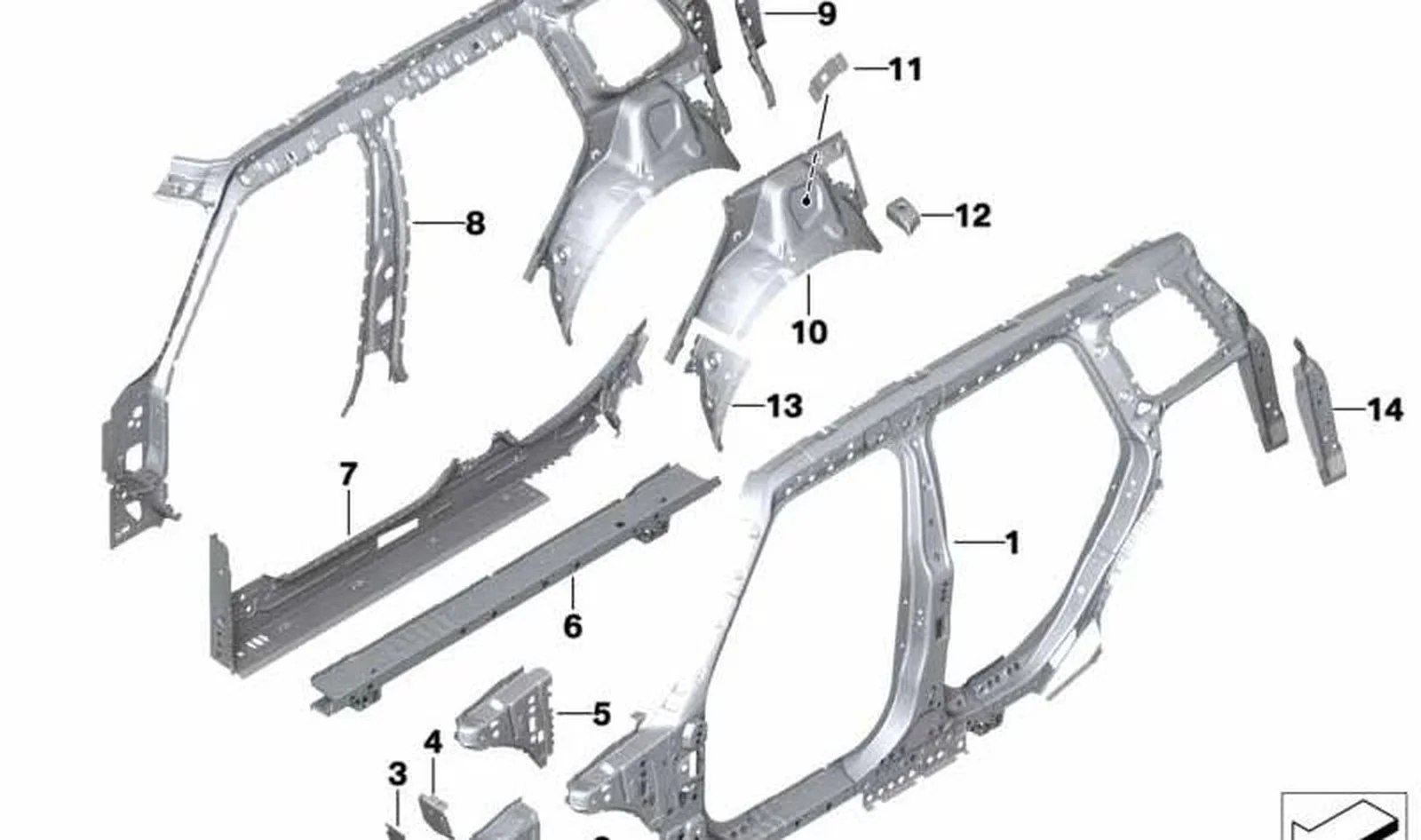 Extensión pasarruedas derecho OEM 41007430878 para MINI Clubman F54, F54 LCI. Original MINI.