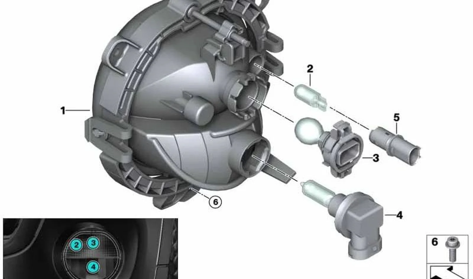 Faro antiniebla delantero izquierdo OEM 63177298331 para MINI F56, F55, Clubman F54, Cabrio F57. Original MINI.