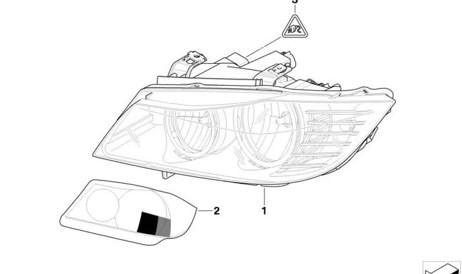 Faro bi-xenón derecho OEM 63117240248 para BMW Serie 3 E90 LCI, E91 LCI (2007-2012). Original BMW.