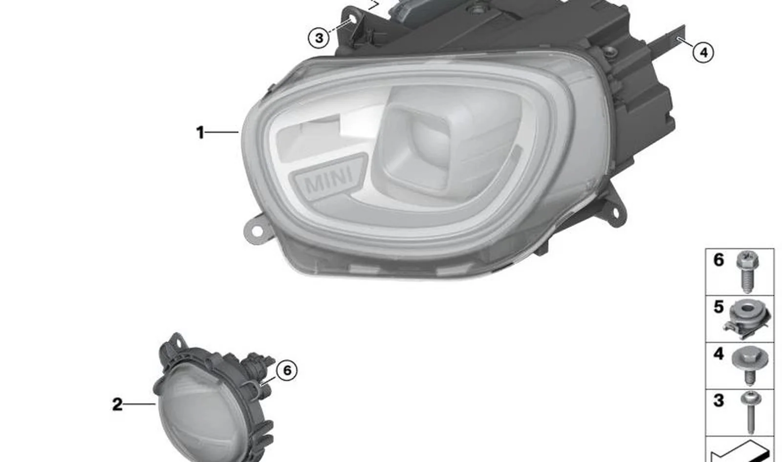 Faro delantero derecho LED AHL de luces largas OEM 63115A12588 para MINI Countryman F60 LCI Cooper, Cooper D, Cooper S, Cooper SD, ALL4... y más. Original MINI