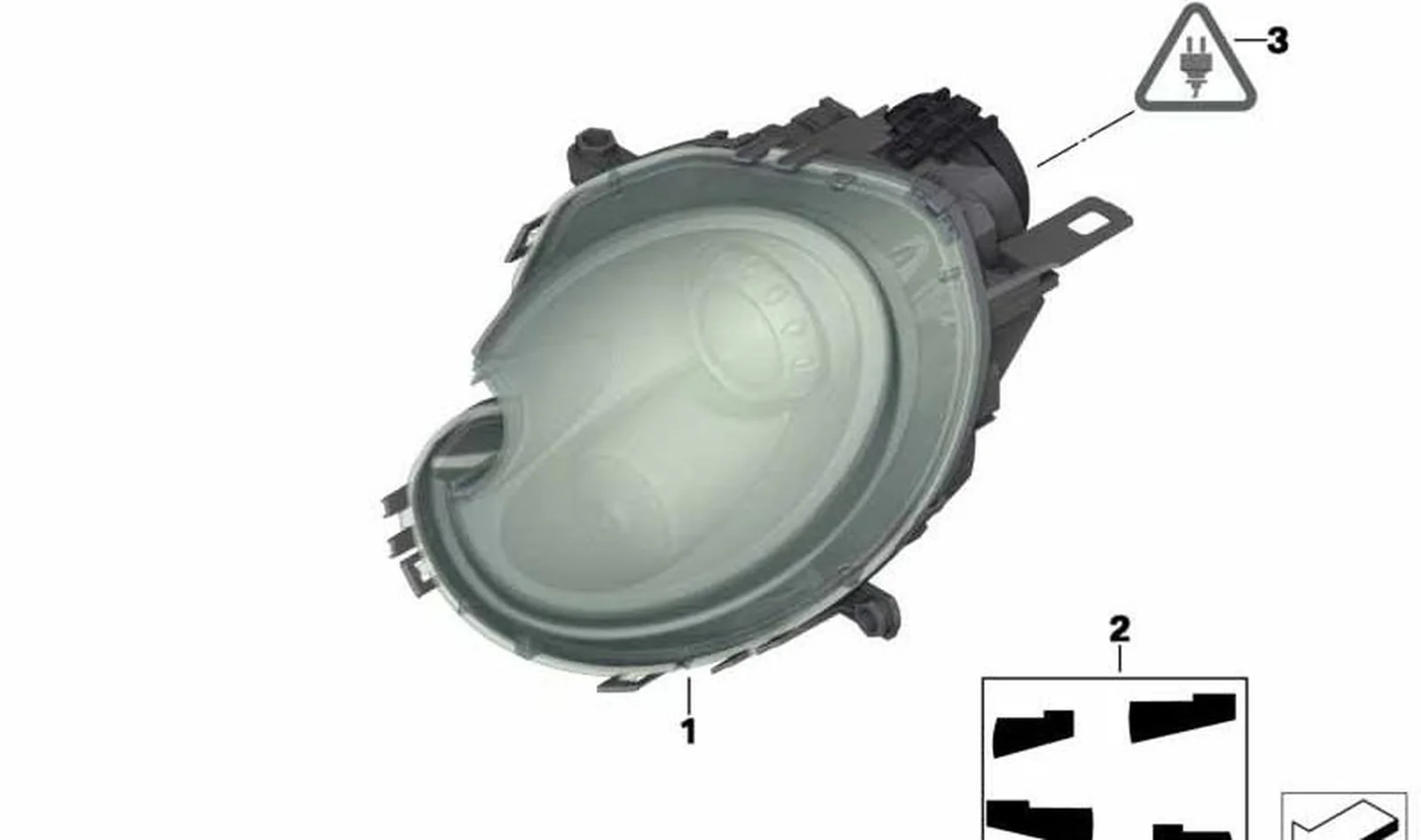 Faro delantero izquierdo con intermitente amarillo OEM 63122751263 para MINI R56, R55, R57, R58, R59... y más. Original MINI.