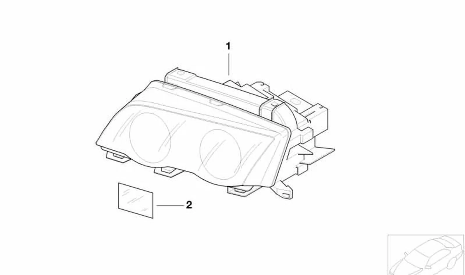 Faro delantero izquierdo OEM 63126904275 para BMW Serie 3 E46 (316i, 318i, 318Ci, 316ti) y más. Original BMW.