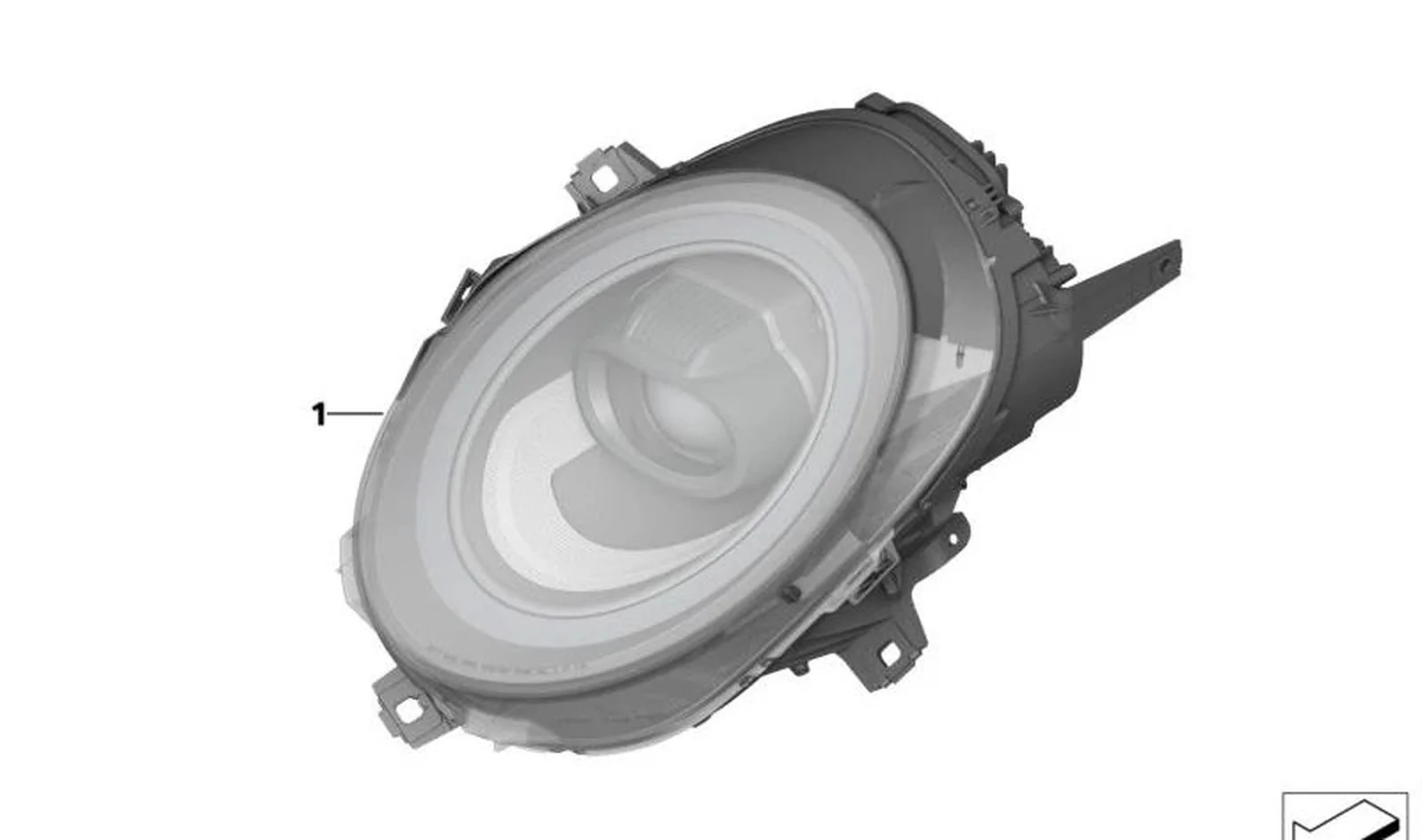 Faro delantero LED izquierdo LHD OEM 63118737593 para MINI F54 LCI, F55, F56, F56 BEV, F57… y más. Original MINI.
