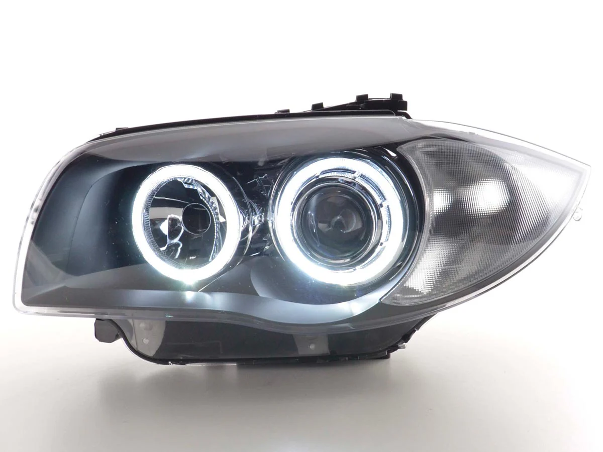 Faros delanteros LED DRL look BMW Serie 1 E81 / E87 04- negro