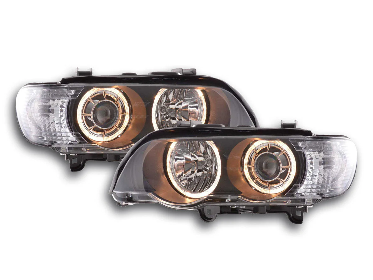 Faro ojo de angel BMW X5 E53 00-03 negro
