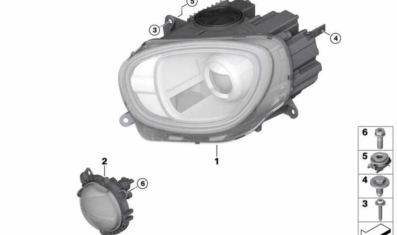 Faro parachoques derecho OEM 63117497772 para MINI Countryman F60 (11/2015 - 07/2020). Original MINI.