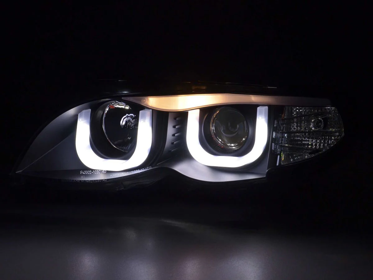 Faros ojos de angel BMW Serie 3 E46 Berlina / Touring 02-04 negro - Image 3