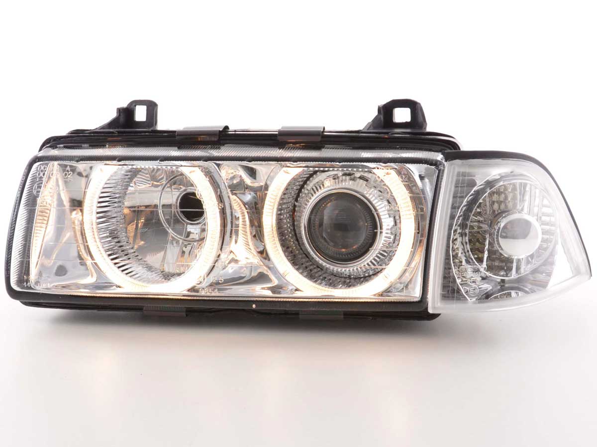 Faros delanteros de xenón con óptica ojos de angel para BMW Serie 3 Coupé E36 año 92-98 cromado - Image 2