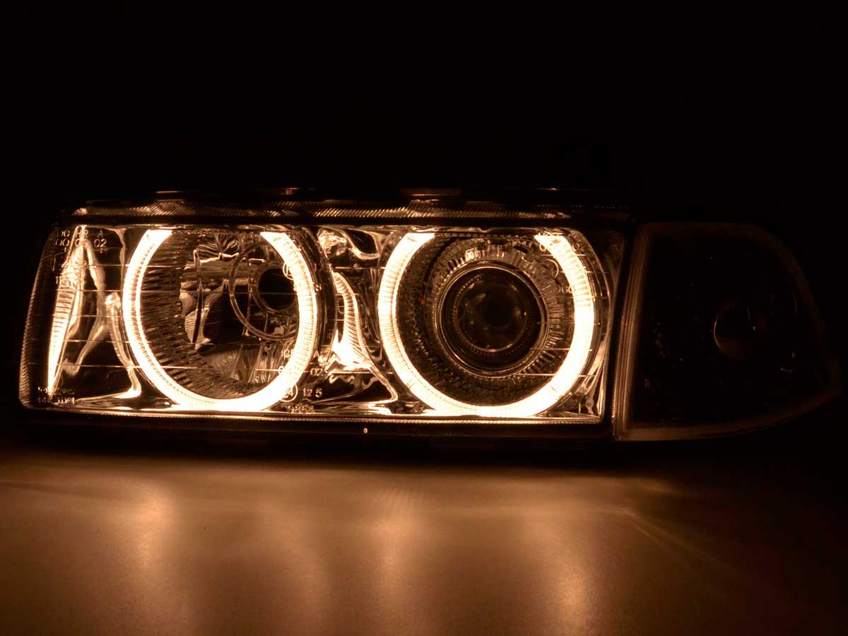 Faros delanteros de xenón con óptica ojos de angel para BMW Serie 3 Coupé E36 año 92-98 cromado - Image 3