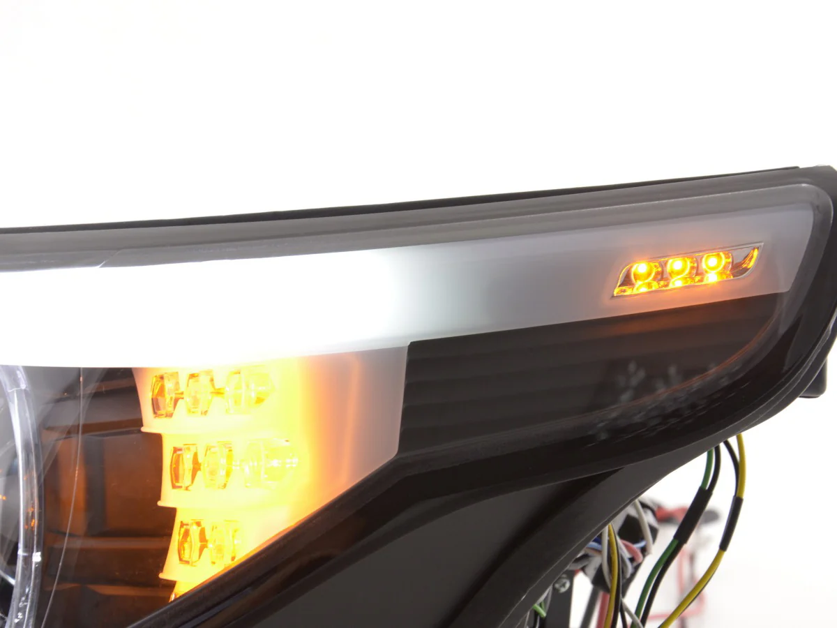 Faros delanteros delanteros Xenón Angel Eyes LED BMW Serie 5 E60 / E61 03-04 negro para volante a la derecha - Image 6