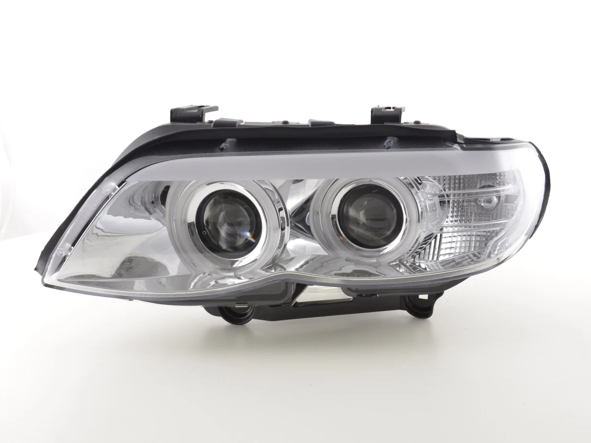 Faros delanteros delanteros Xenon Daylight CCFL DRL look BMW X5 E53 04-06 cromado - Image 2