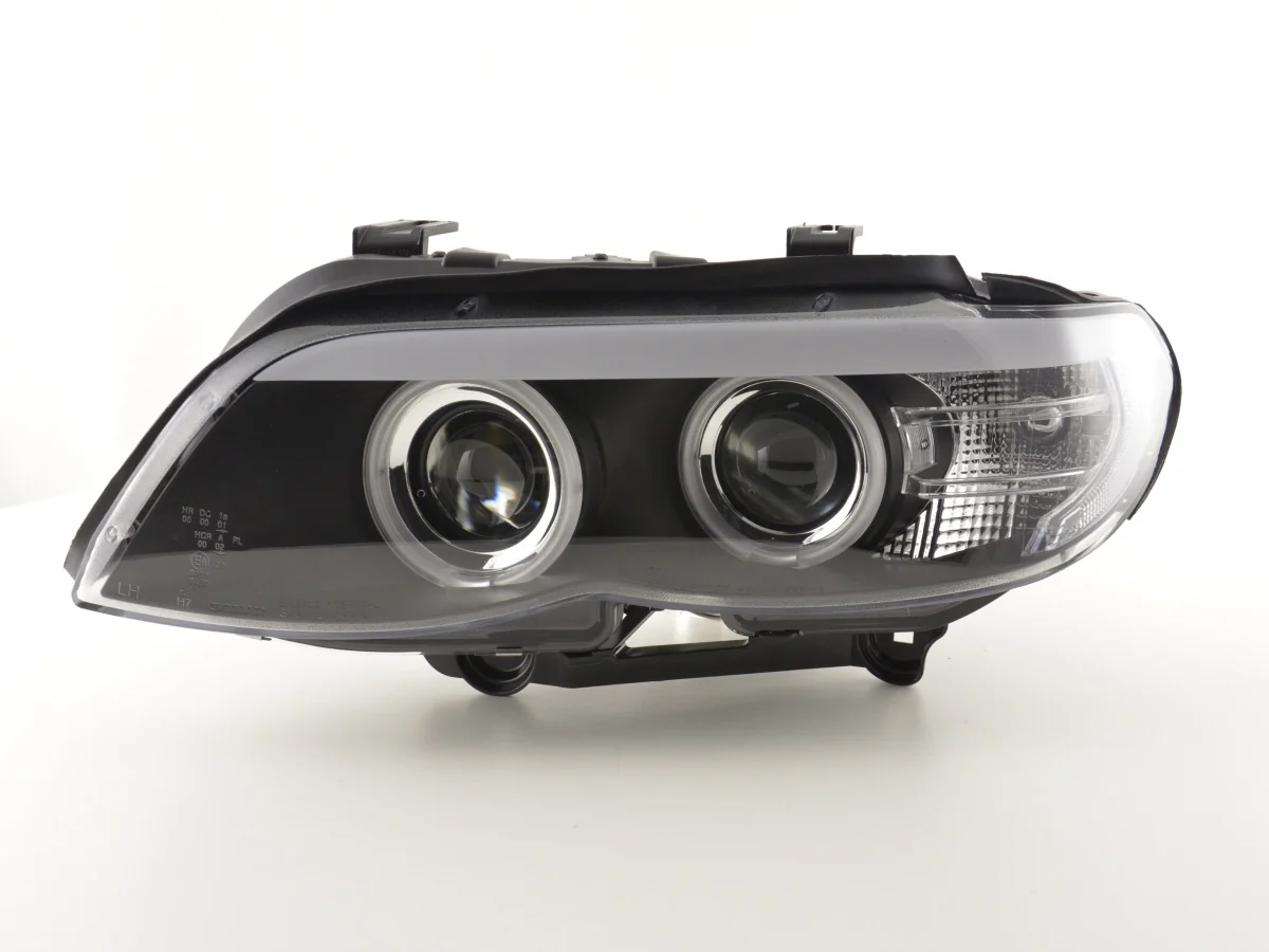 Faros delanteros delanteros Xenon Daylight CCFL DRL look BMW X5 E53 04-06 negro - Image 2