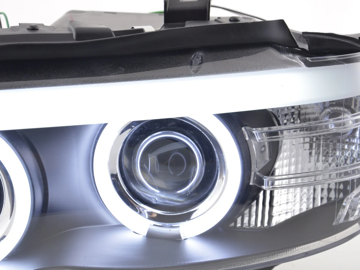 Faros delanteros delanteros Xenon Daylight CCFL DRL look BMW X5 E53 04-06 negro - Image 4