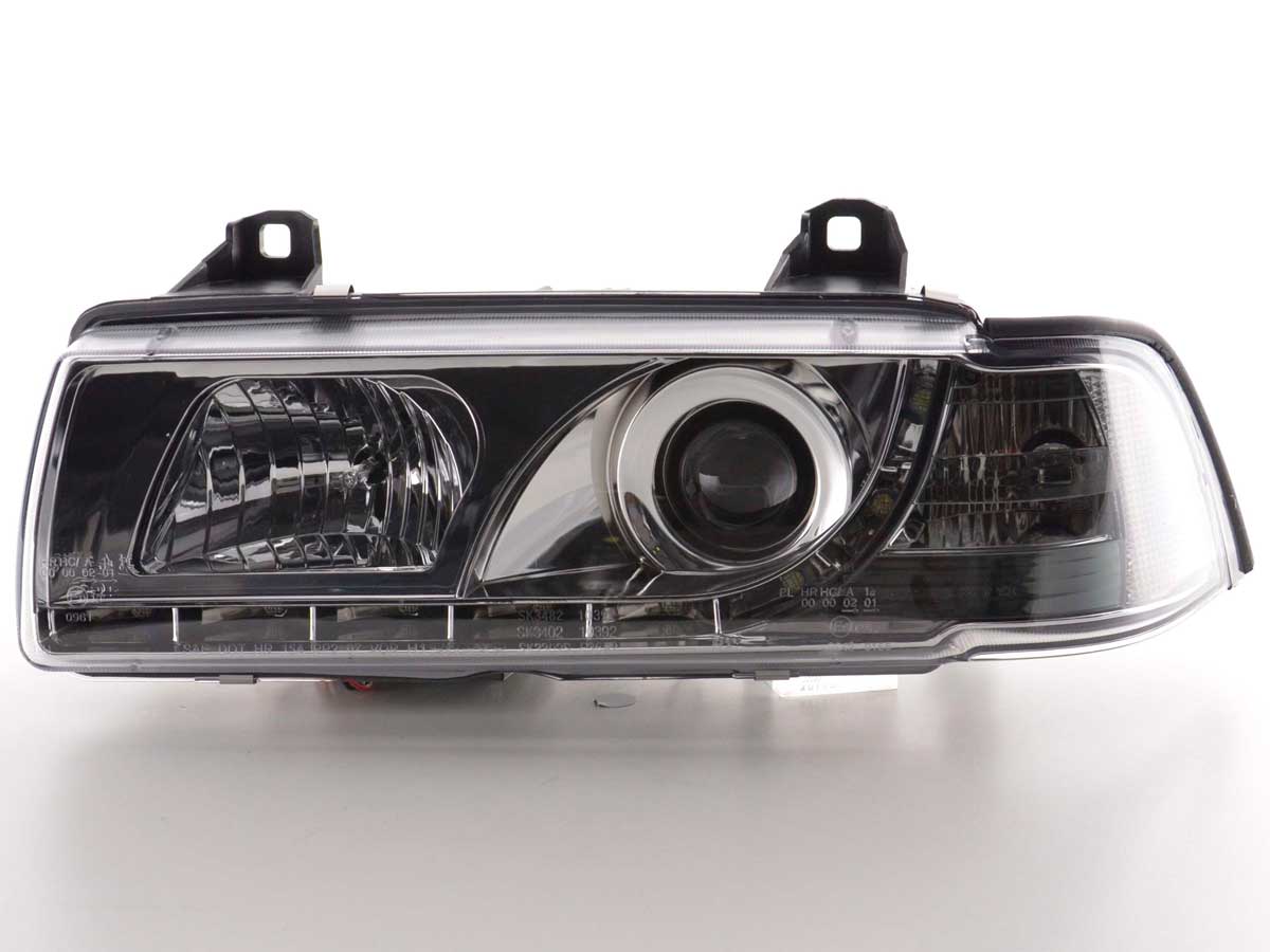 Faros delanteros LED BMW Serie 3 E36 Berlina / Touring cromados para volante a la derecha - Image 4