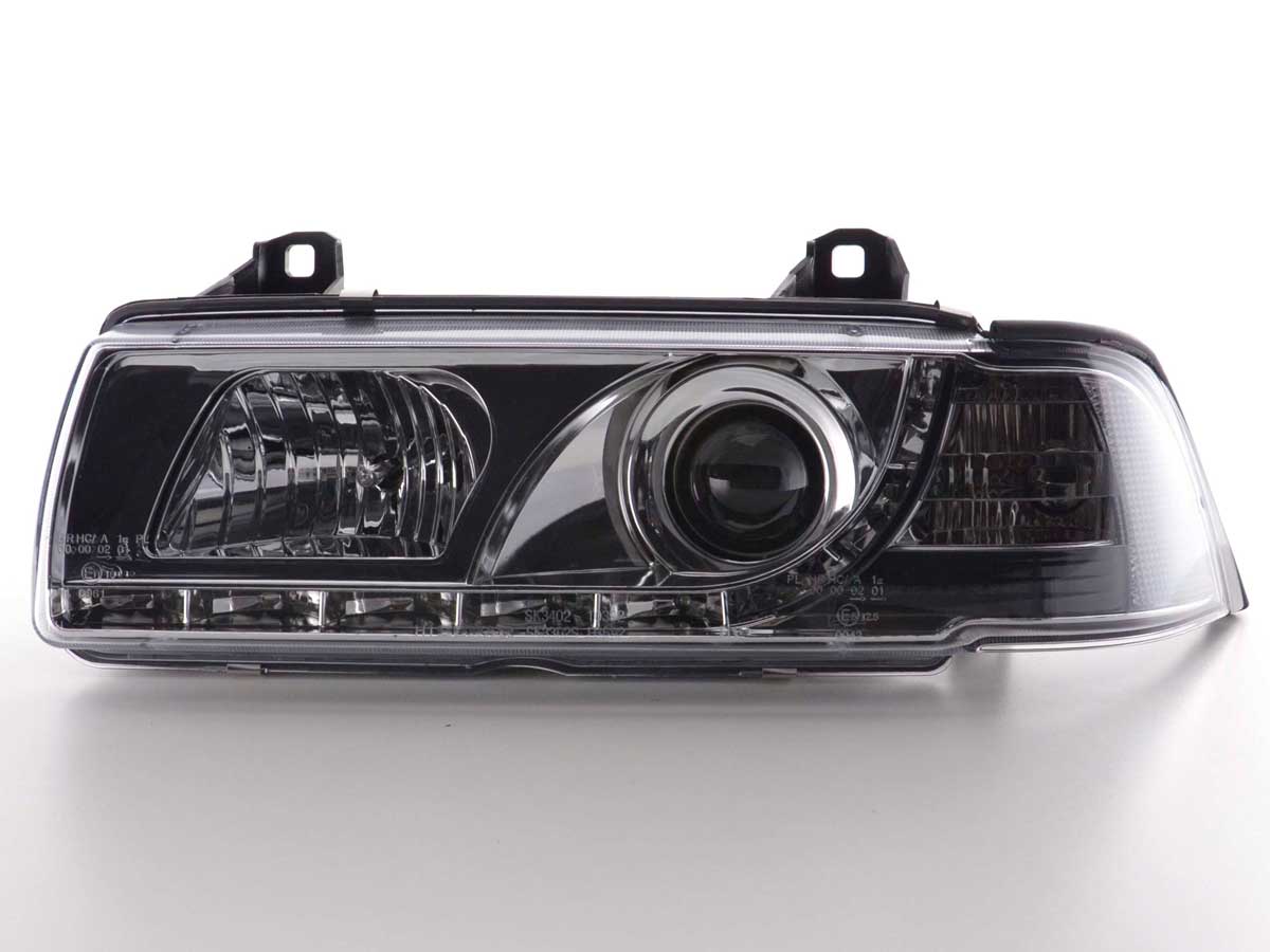 Faros delanteros LED con aspecto DRL BMW Serie 3 Coupé, Cabrio E36 92-98 cromado - Image 4