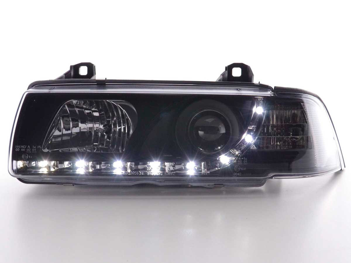 Faros delanteros LED con aspecto DRL para BMW Serie 3 Coupé, Cabrio E36 92-98 negro - Image 2