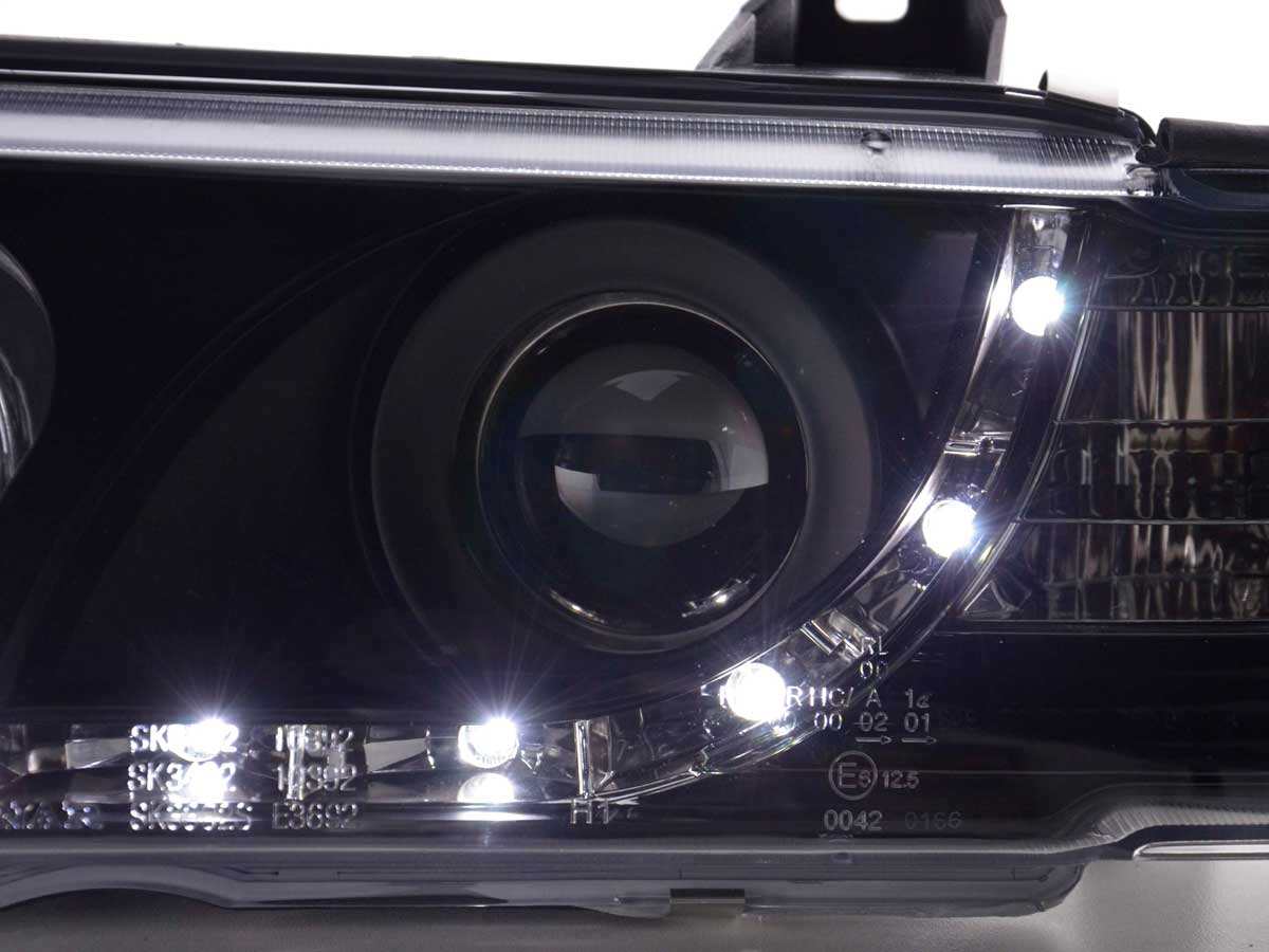 Faros delanteros LED con aspecto DRL para BMW Serie 3 Coupé, Cabrio E36 92-98 negro - Image 5
