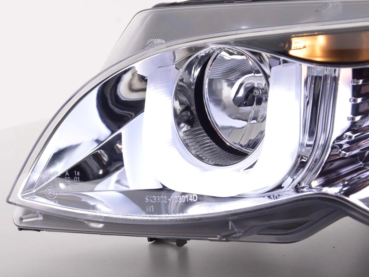 Faros delanteros LED con aspecto DRL para BMW Serie 3 E46 Berlina/Touring 02-05 cromados para volante a la derecha - Image 6