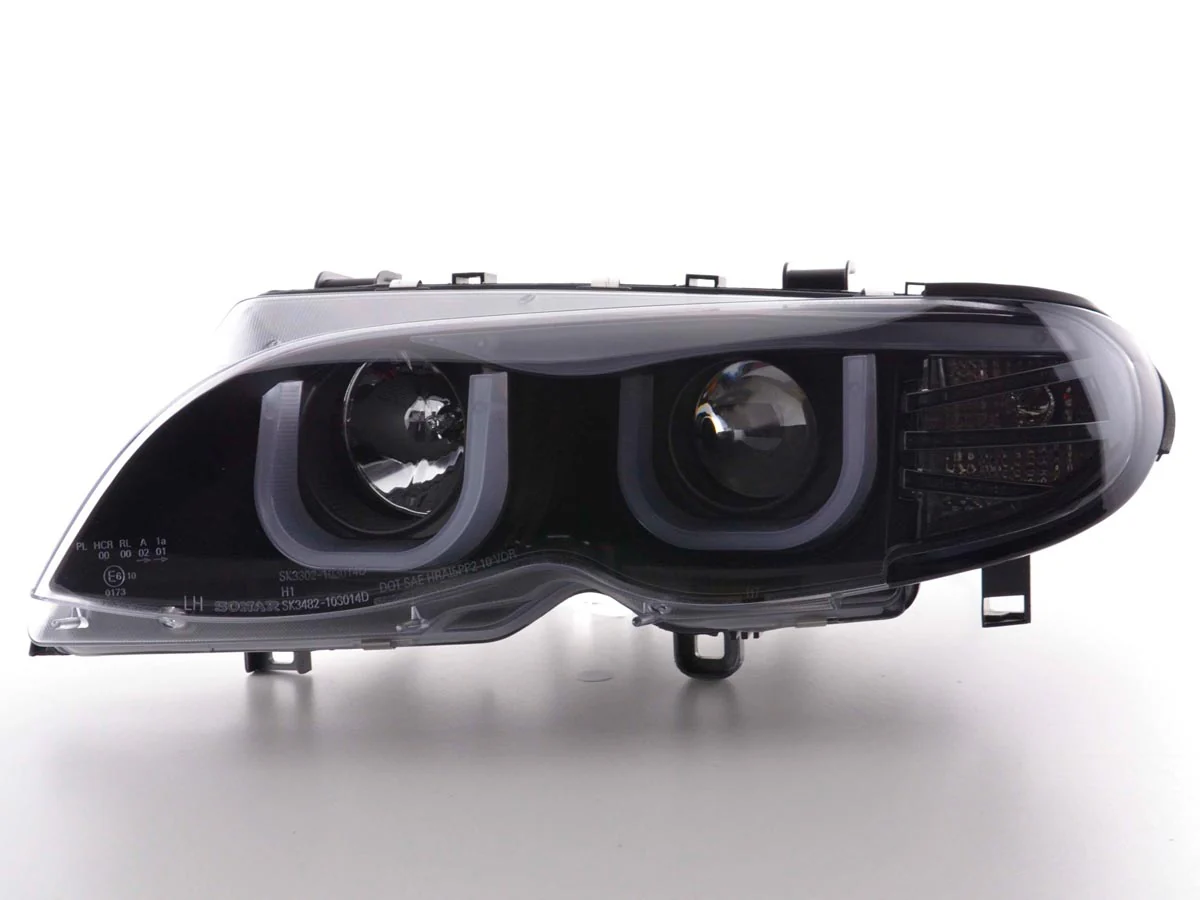 Faros delanteros LED con aspecto DRL para BMW Serie 3 E46 Berlina/Touring 02-05 en negro para volante a la derecha - Image 4