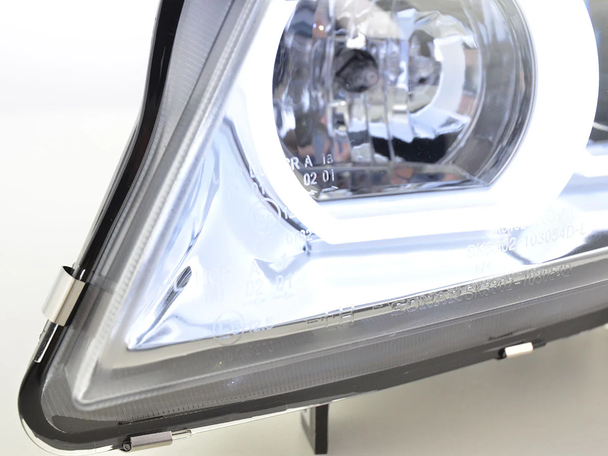 Faros delanteros LED DRL look BMW Serie 3 E90 / E91 05-08 cromado - Image 2
