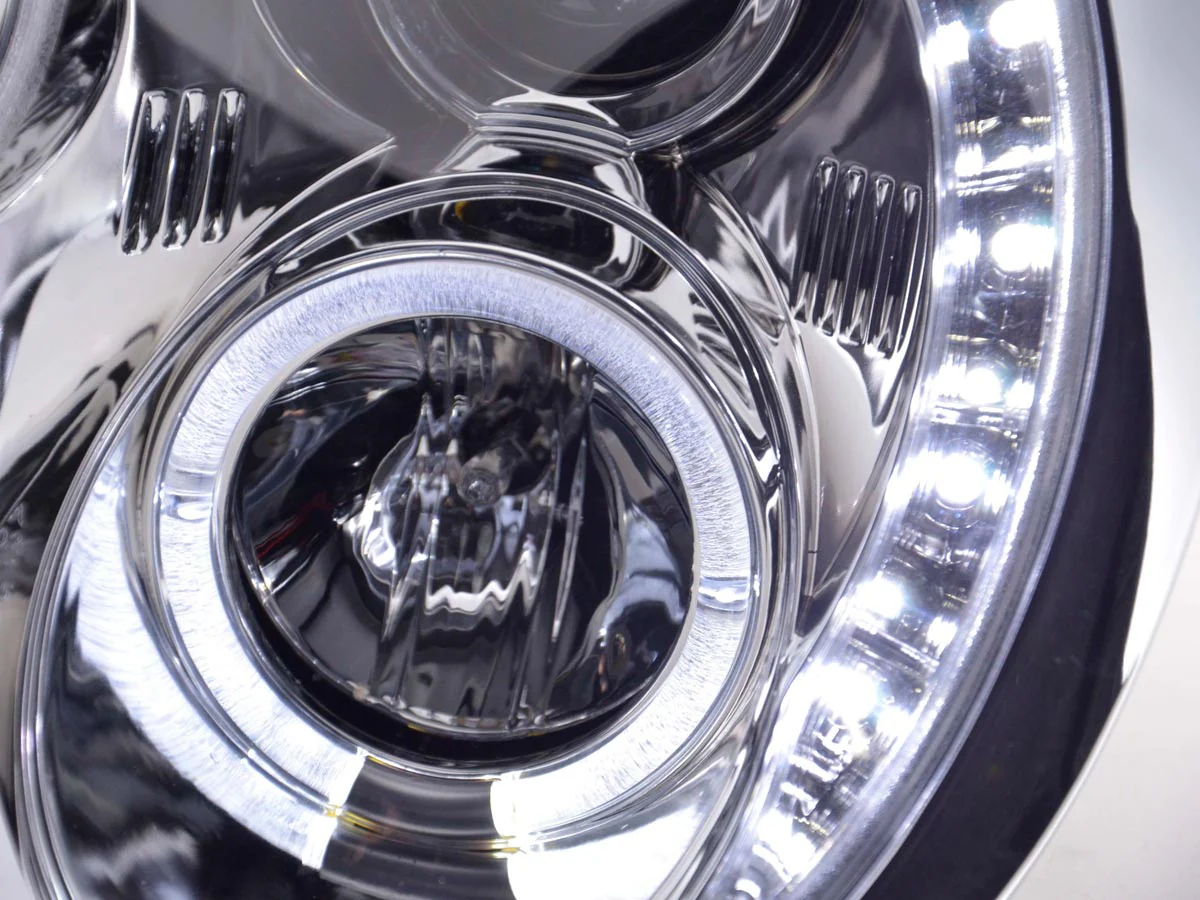 Faros delanteros LED DRL look Mini Cooper R50 01-06 cromado - Image 6