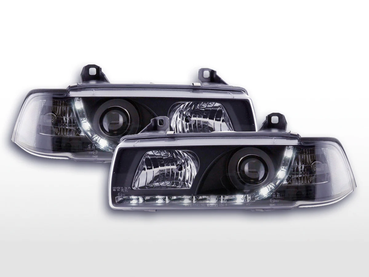 Faros delanteros LED para BMW Serie 3 E36 berlina 92-98 en color negro
