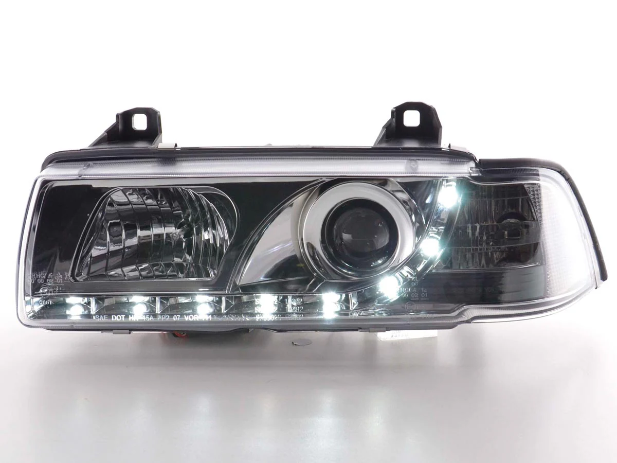 Faros delanteros LED para BMW Serie 3 E36 Coupé/Cabrio 92-98 cromados con volante a la derecha - Image 2