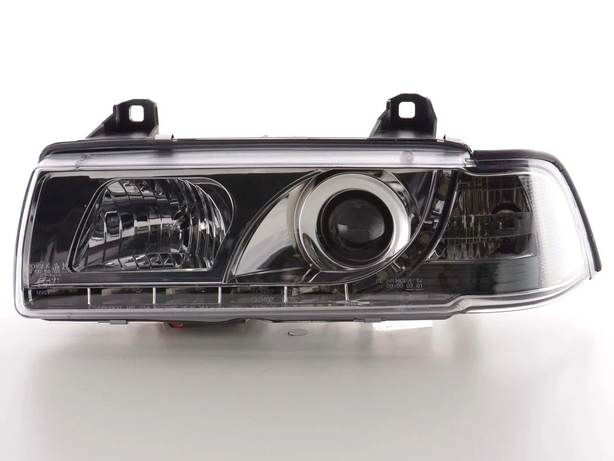 Faros delanteros LED para BMW Serie 3 E36 Coupé/Cabrio 92-98 cromados con volante a la derecha - Image 4