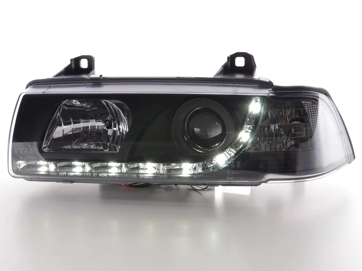 Faros delanteros LED para BMW Serie 3 E36 Coupé/Cabrio 92-98 en negro para volante a la derecha - Image 2