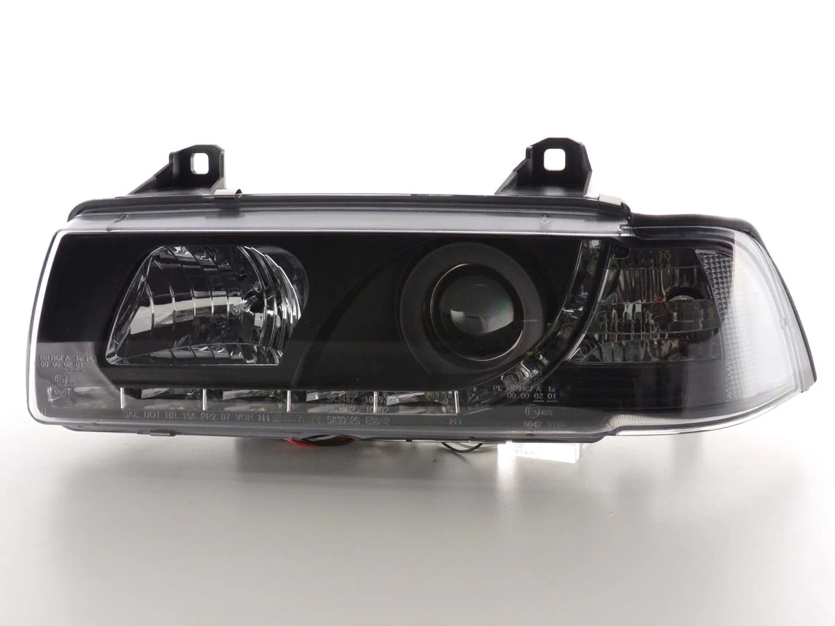 Faros delanteros LED para BMW Serie 3 E36 Coupé/Cabrio 92-98 en negro para volante a la derecha - Image 4