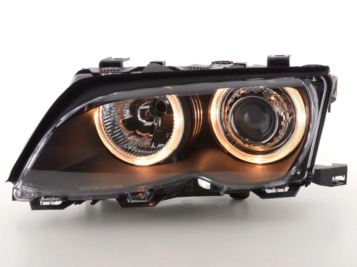 Faros delanteros ojo de ángel para BMW Serie 3 Berlina E46 01-03 negro - Image 2