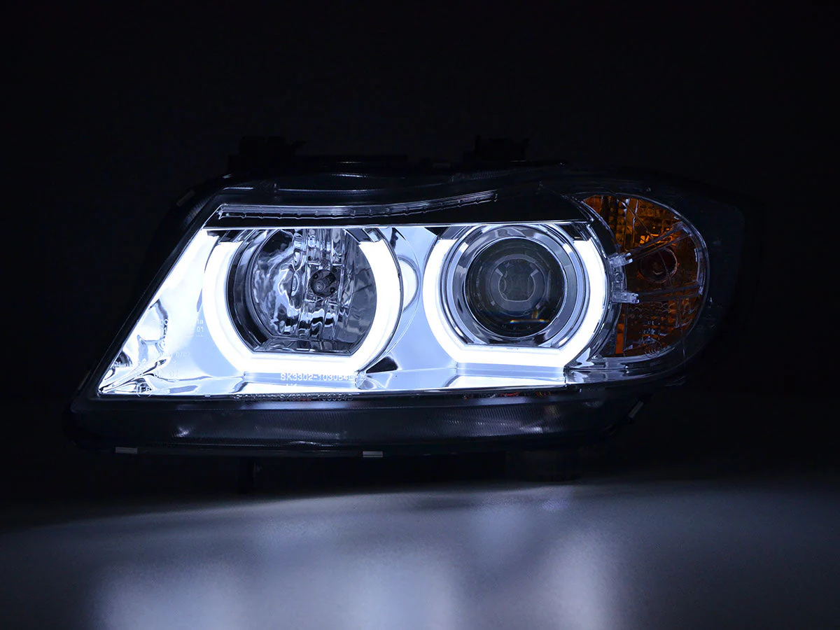 Faros delanteros xenón luz diurna LED DRL look BMW Serie 3 E90 / E91 05-08 cromado