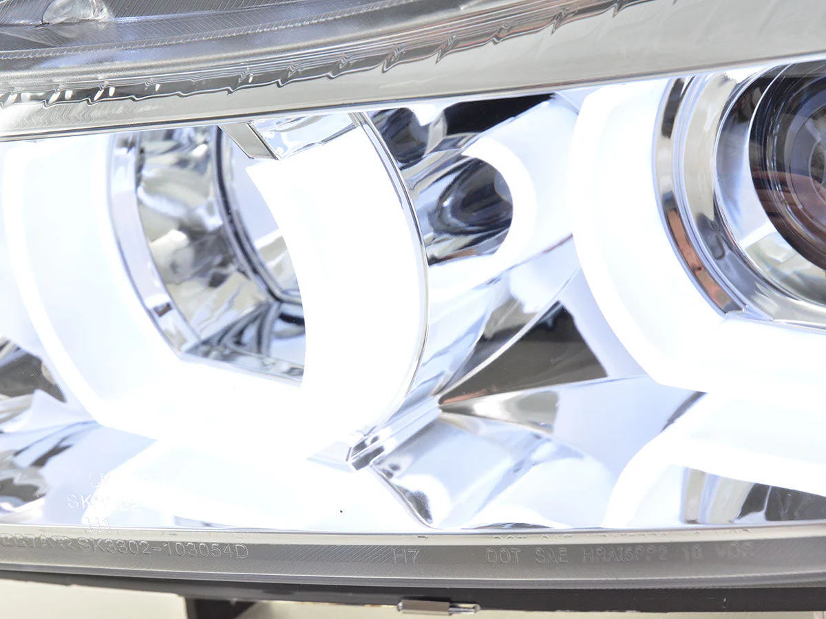 Faros delanteros xenón luz diurna LED DRL look BMW Serie 3 E90 / E91 05-08 cromado - Image 3