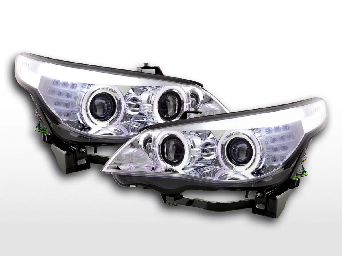 Faros delanteros xenón ojos de angel CCFL BMW 5er E60 / E61 05-08 cromados