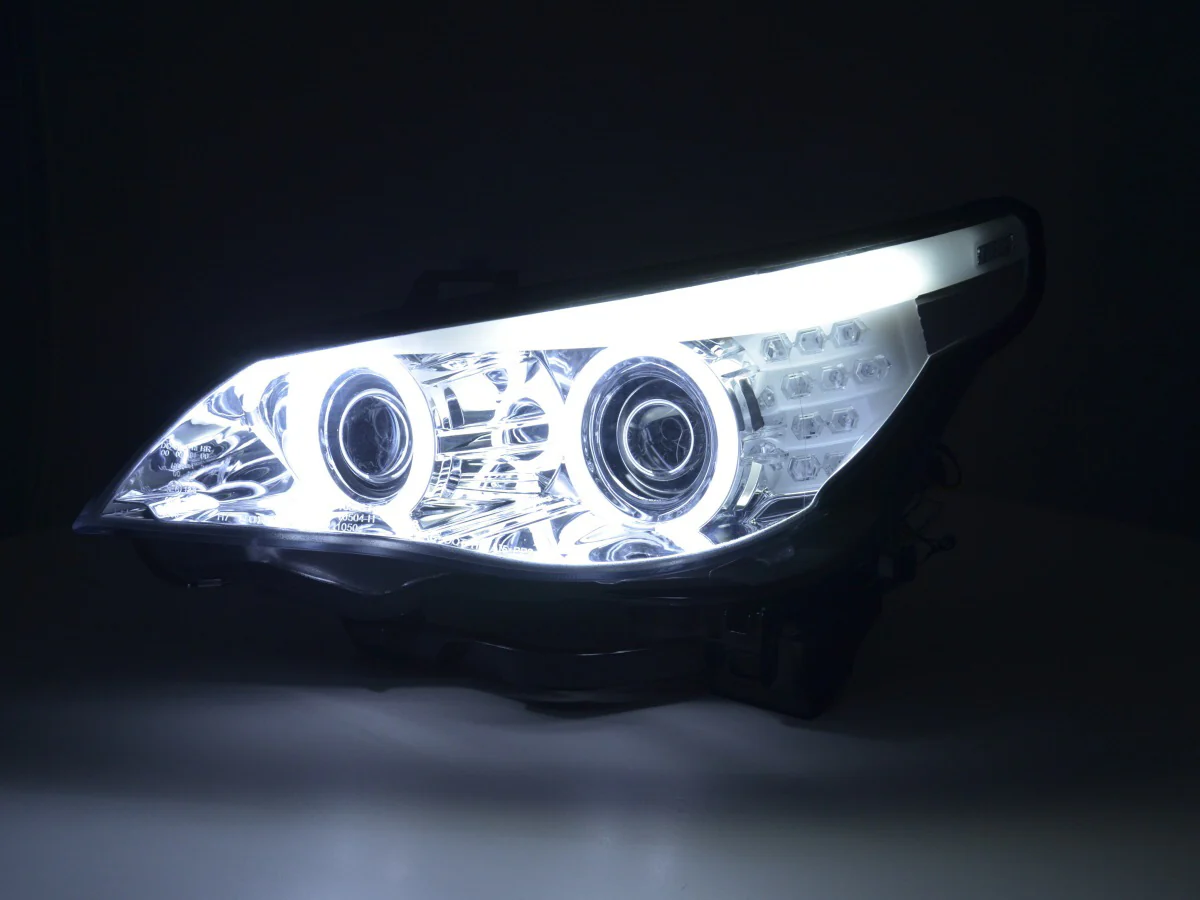 Faros delanteros xenón ojos de angel CCFL BMW 5er E60 / E61 05-08 cromados - Image 3