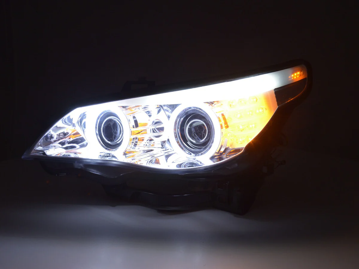 Faros delanteros xenón ojos de angel CCFL BMW 5er E60 / E61 05-08 cromados - Image 4